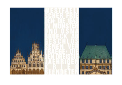 Westfälischer Frieden / Joseph Robers / Farbradierung mit Prägedruck